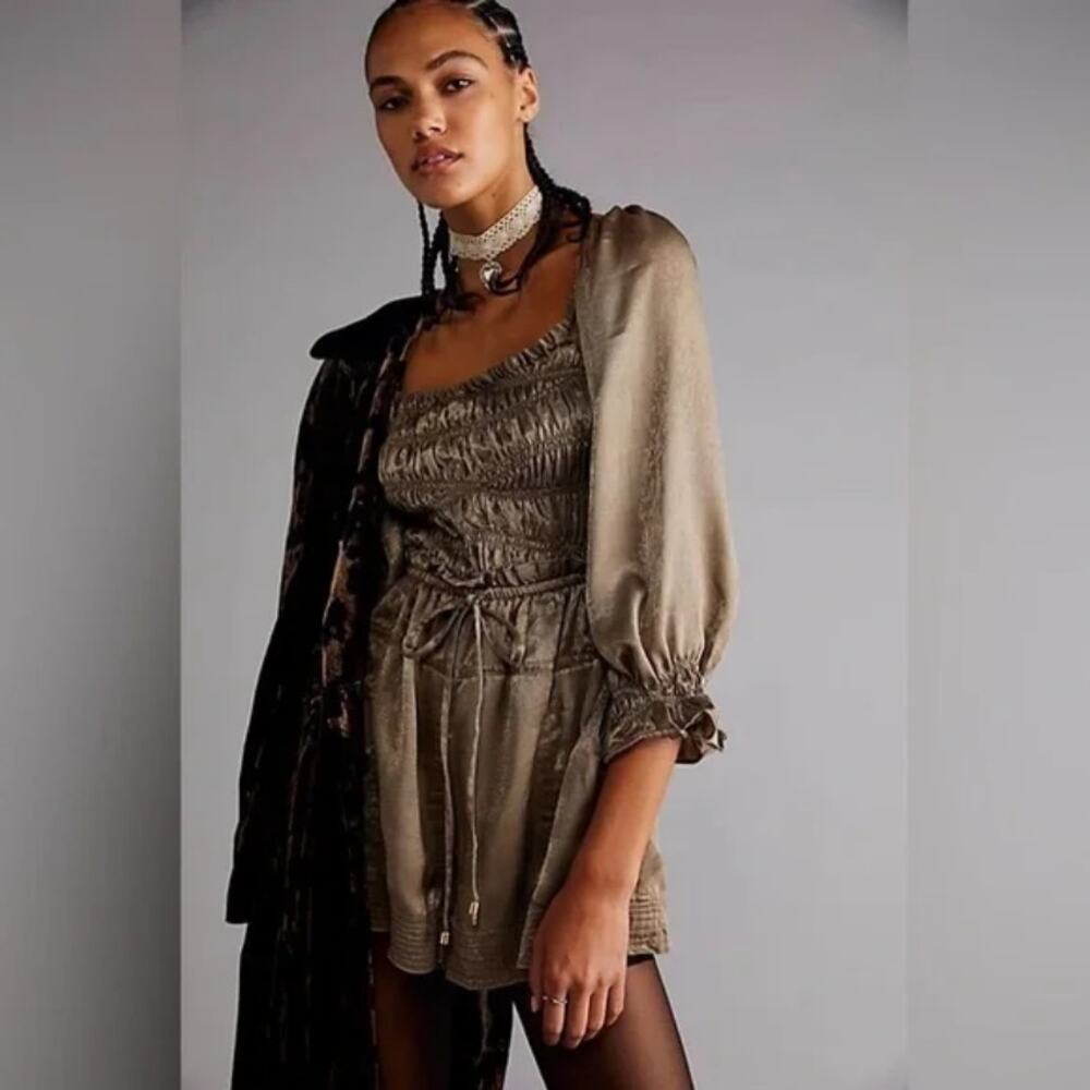 Free‎ People Cassidy Romper Size Small Ruched Casual Nightout